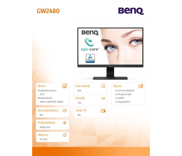 BenQ GW2480 czarny - 377822 - zdjęcie 2